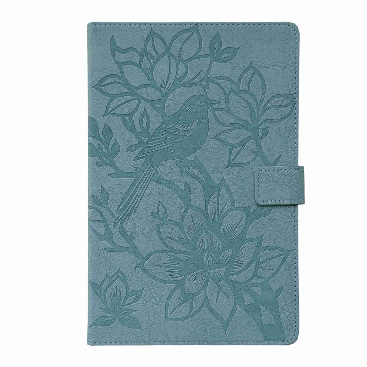 For Samsung Galaxy Tab S11 Magpie Embossed Vegan Leather Smart Tablet Case