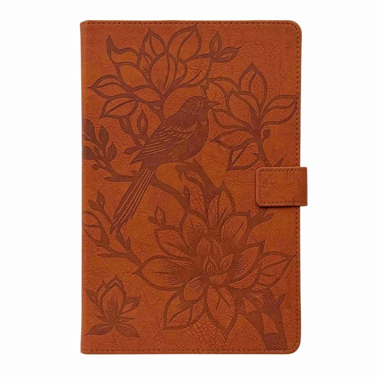 For Samsung Galaxy Tab S10 FE / S9 FE Magpie Embossed Vegan Leather Smart Tablet Case