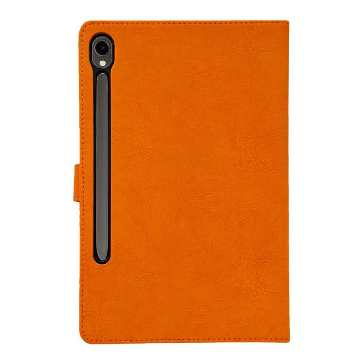 For Samsung Galaxy Tab S10 FE / S9 FE Magpie Embossed Vegan Leather Smart Tablet Case