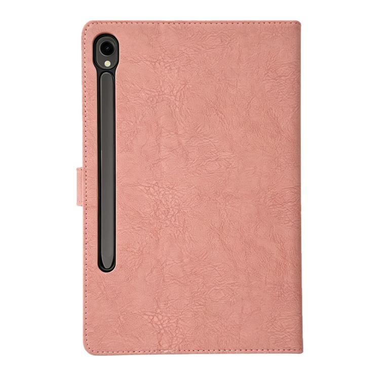 For Samsung Galaxy Tab S10 / S9 / S8 Magpie Embossed Vegan Leather Smart Tablet Case