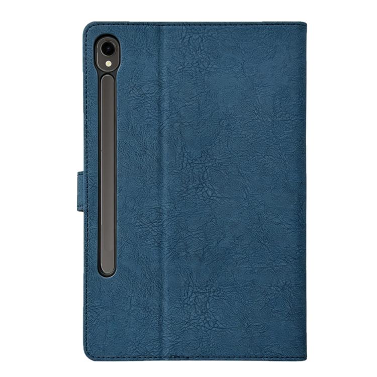 For Samsung Galaxy Tab S10 / S9 / S8 Magpie Embossed Vegan Leather Smart Tablet Case
