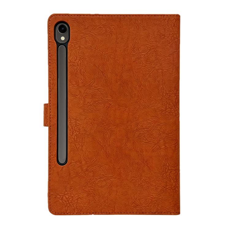 For Samsung Galaxy Tab S10 / S9 / S8 Magpie Embossed Vegan Leather Smart Tablet Case