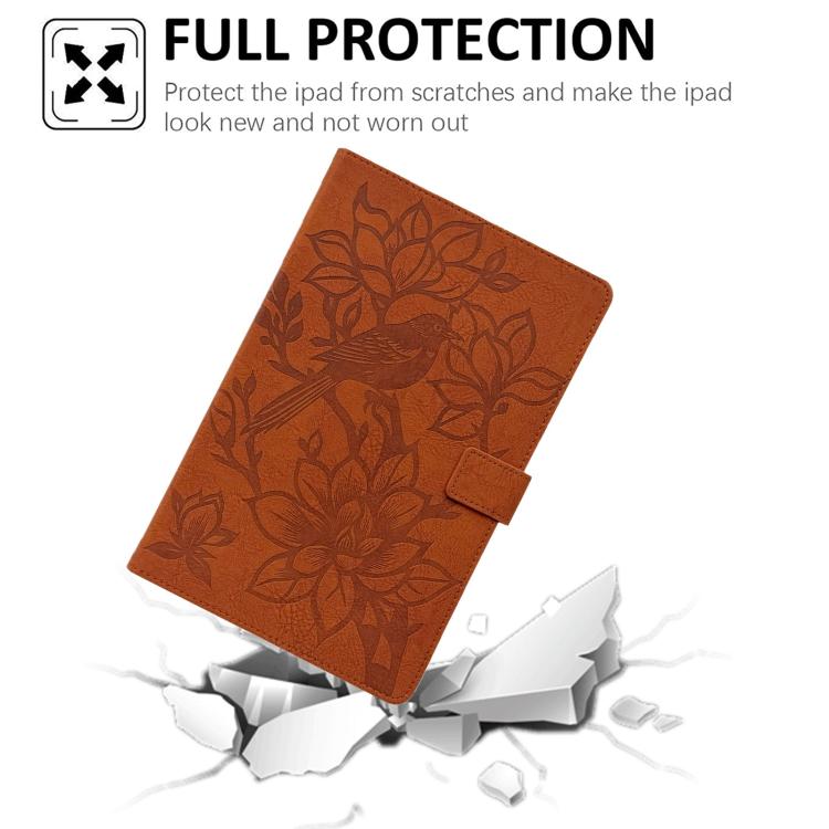 For Samsung Galaxy Tab S10 / S9 / S8 Magpie Embossed Vegan Leather Smart Tablet Case
