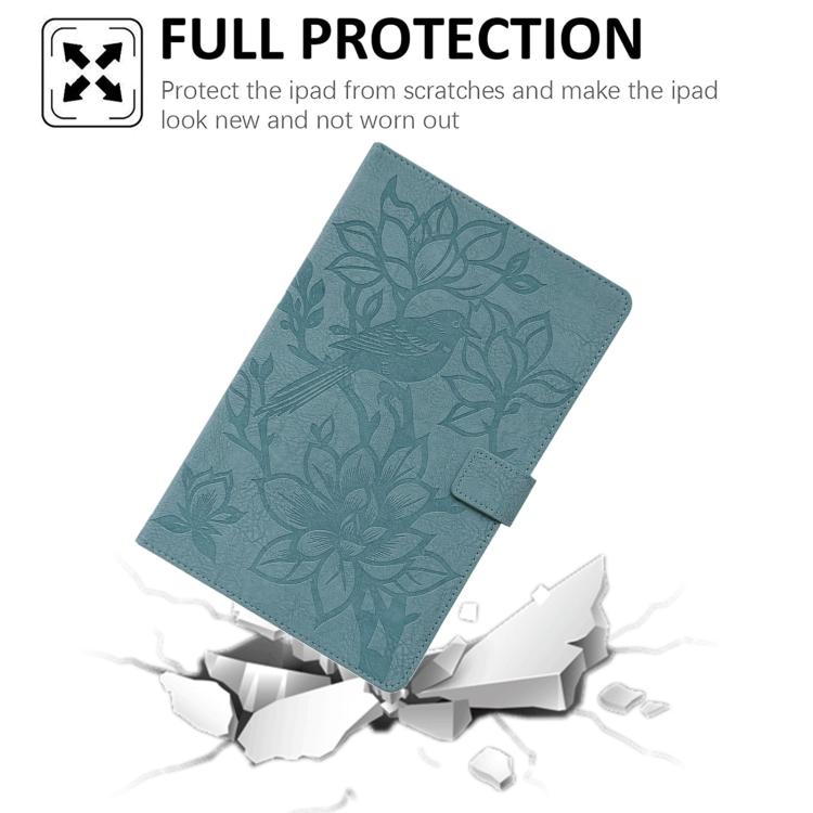 For Amazon Kindle Fire HD8 2024 / 2022 Magpie Embossed Vegan Leather Smart Tablet Case