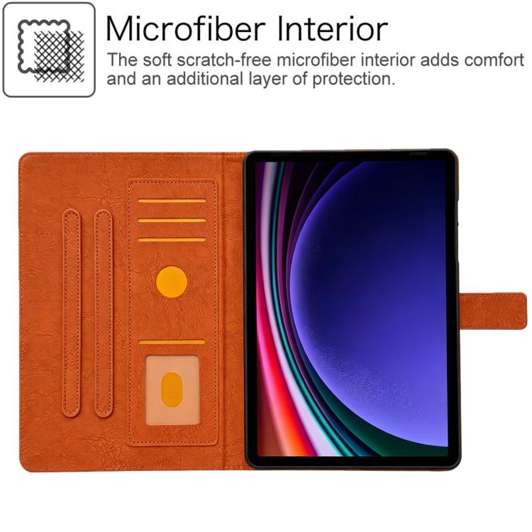 For Amazon Kindle Fire HD8 2024 / 2022 Magpie Embossed Vegan Leather Smart Tablet Case