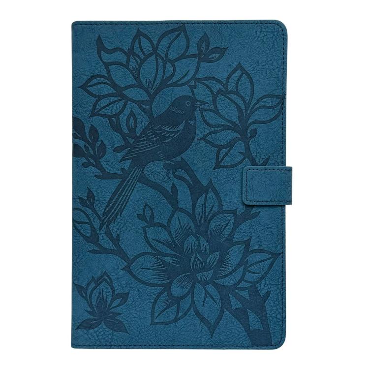 For Amazon Kindle Fire HD8 2018 / 2017 Magpie Embossed Vegan Leather Smart Tablet Case