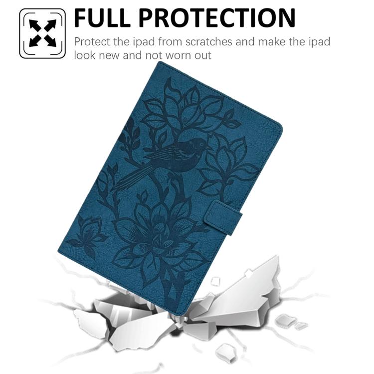 For Amazon Kindle Fire HD8 2018 / 2017 Magpie Embossed Vegan Leather Smart Tablet Case