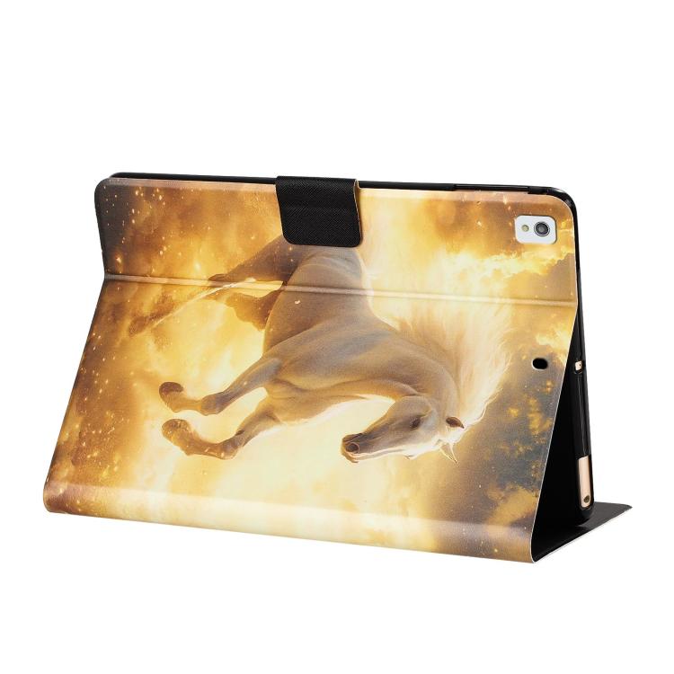 For iPad 10.2 2021 / 10.5 2019 Litchi Texture Voltage Painted Vegan Leather Smart Tablet Case
