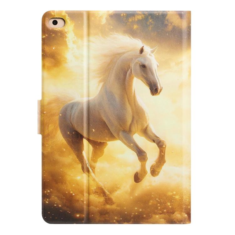 For iPad 9.7 2018 / 2017 Litchi Texture Voltage Painted Vegan Leather Smart Tablet Case