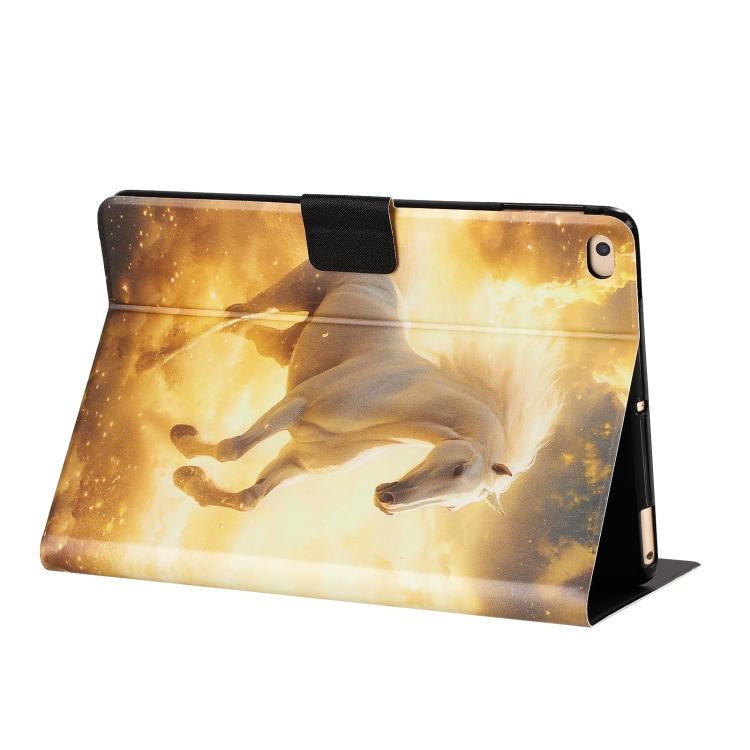 For iPad 9.7 2018 / 2017 Litchi Texture Voltage Painted Vegan Leather Smart Tablet Case