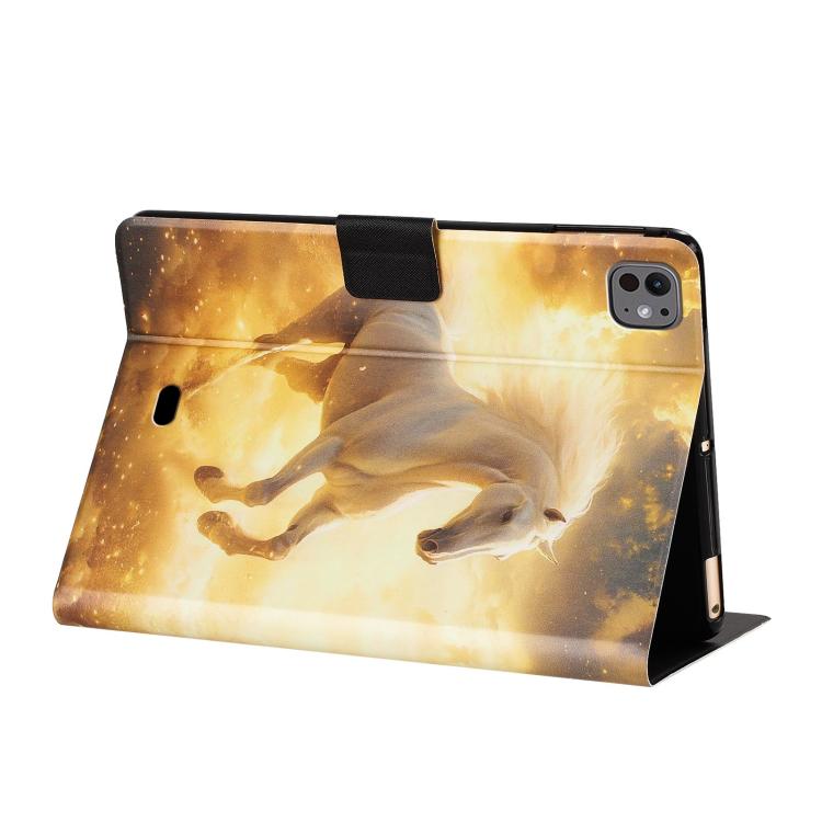 For iPad Pro 11 2025 / 2024 Litchi Texture Voltage Painted Vegan Leather Smart Tablet Case