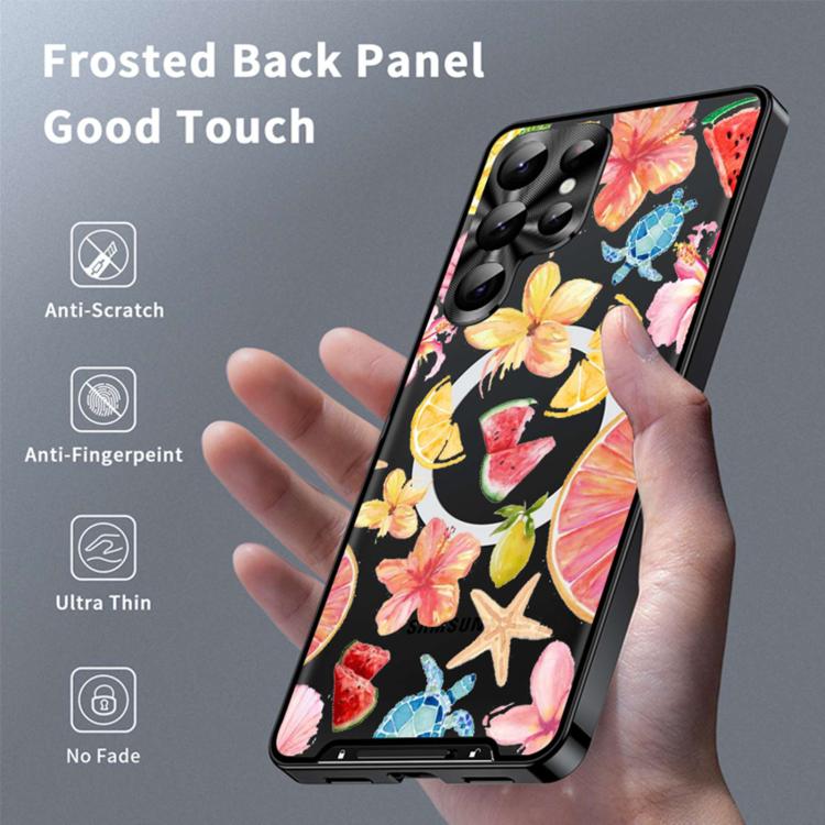 For Samsung Galaxy S24 Ultra 5G Metal Frame UA Color Printed Magnetic Shockproof Phone Case