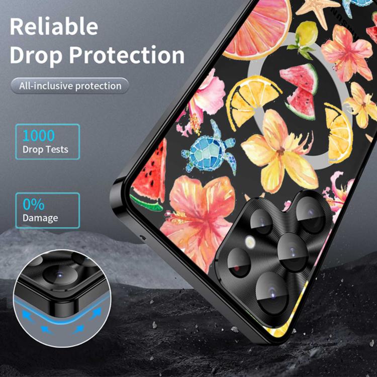 For Samsung Galaxy S24 Ultra 5G Metal Frame UA Color Printed Magnetic Shockproof Phone Case