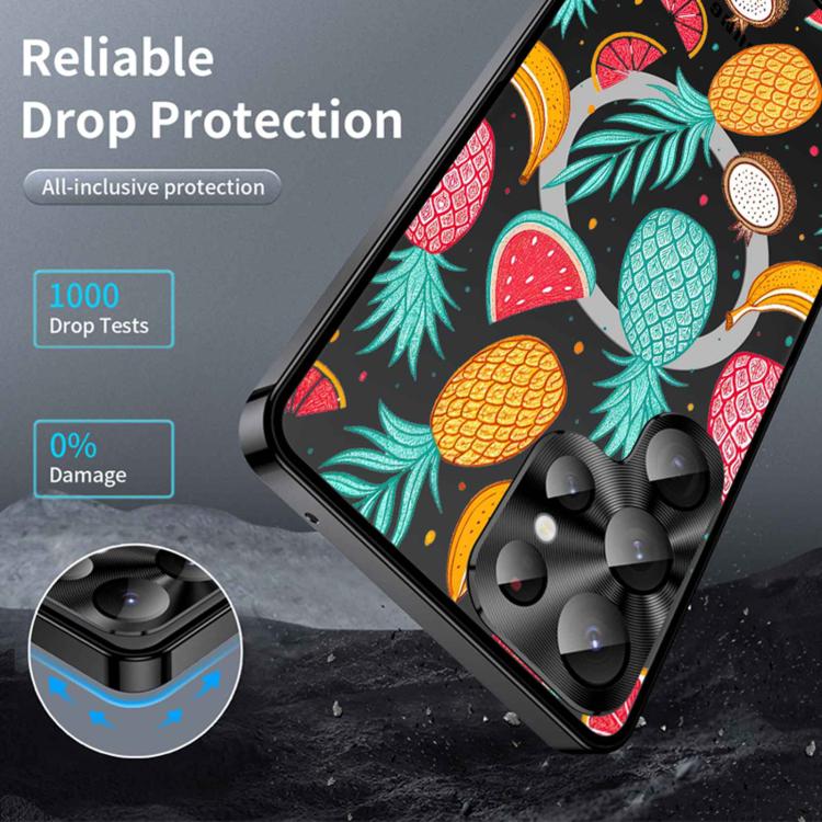 For Samsung Galaxy S23 Ultra 5G Metal Frame UA Color Printed Magnetic Shockproof Phone Case