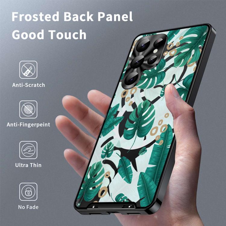 For Samsung Galaxy S23 Ultra 5G Metal Frame UA Color Printed Magnetic Shockproof Phone Case