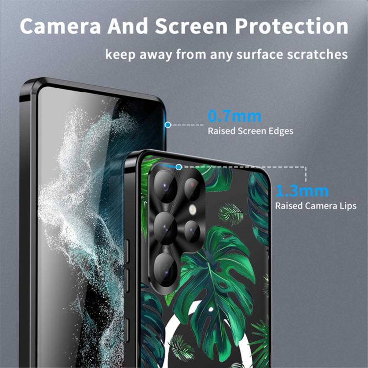 For Samsung Galaxy S23 Ultra 5G Metal Frame UA Color Printed Magnetic Shockproof Phone Case