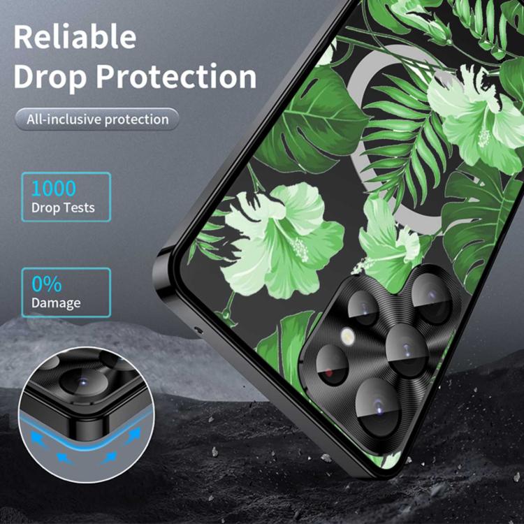 For Samsung Galaxy S23 Ultra 5G Metal Frame UA Color Printed Magnetic Shockproof Phone Case