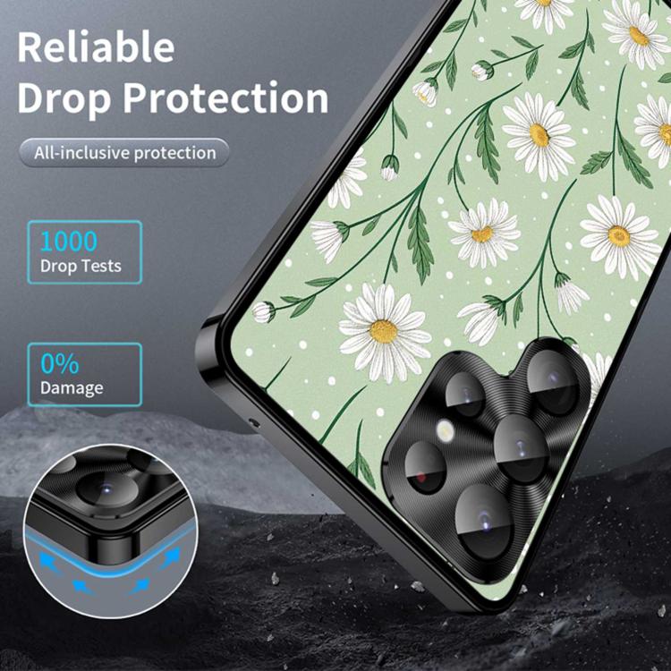 For Samsung Galaxy S23 Ultra 5G Metal Frame UA Color Printed Magnetic Shockproof Phone Case