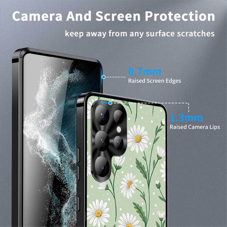 For Samsung Galaxy S23 Ultra 5G Metal Frame UA Color Printed Magnetic Shockproof Phone Case