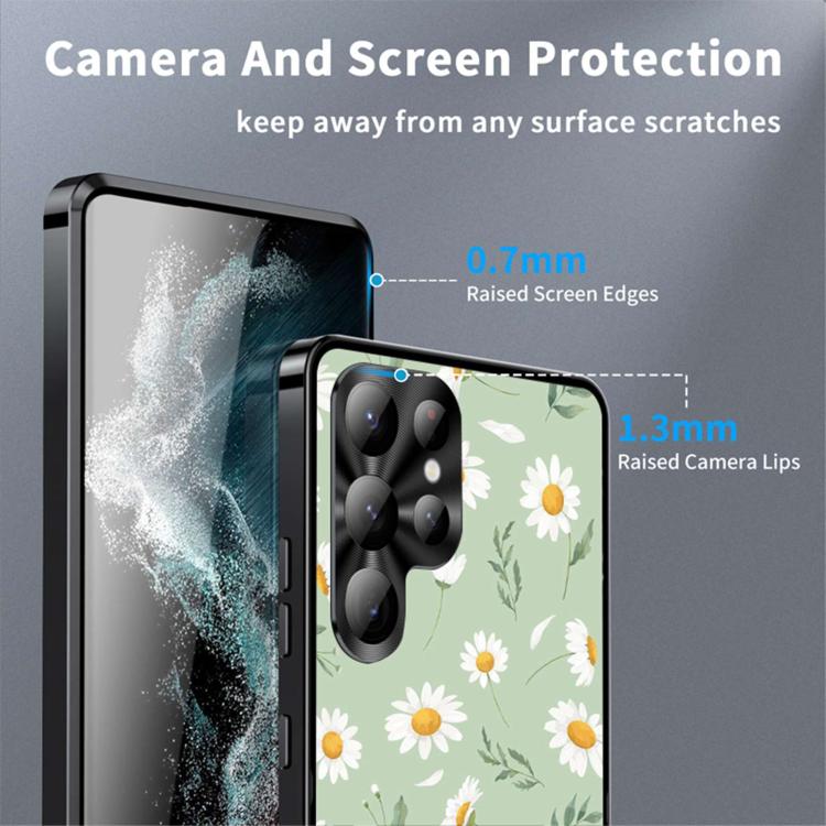 For Samsung Galaxy S23 Ultra 5G Metal Frame UA Color Printed Magnetic Shockproof Phone Case