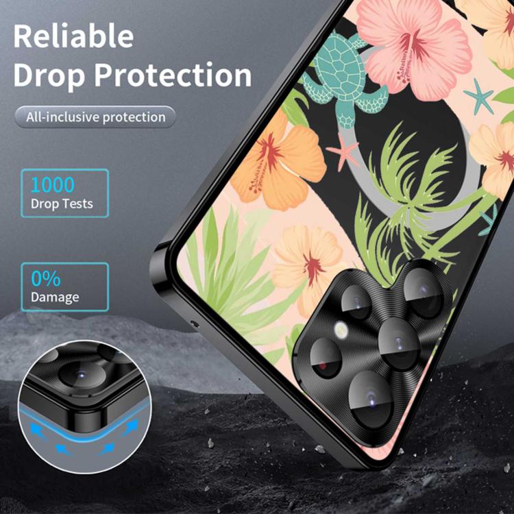 For Samsung Galaxy S22 Ultra 5G Metal Frame UA Color Printed Magnetic Shockproof Phone Case