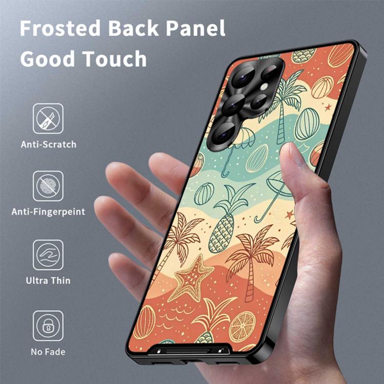 For Samsung Galaxy S22 Ultra 5G Metal Frame UA Color Printed Magnetic Shockproof Phone Case