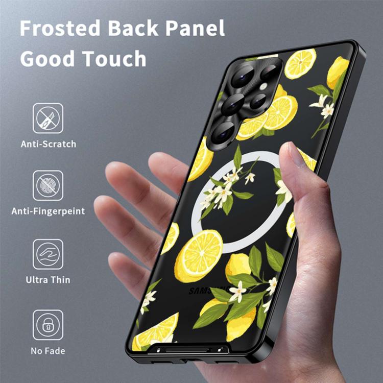 For Samsung Galaxy S22 Ultra 5G Metal Frame UA Color Printed Magnetic Shockproof Phone Case