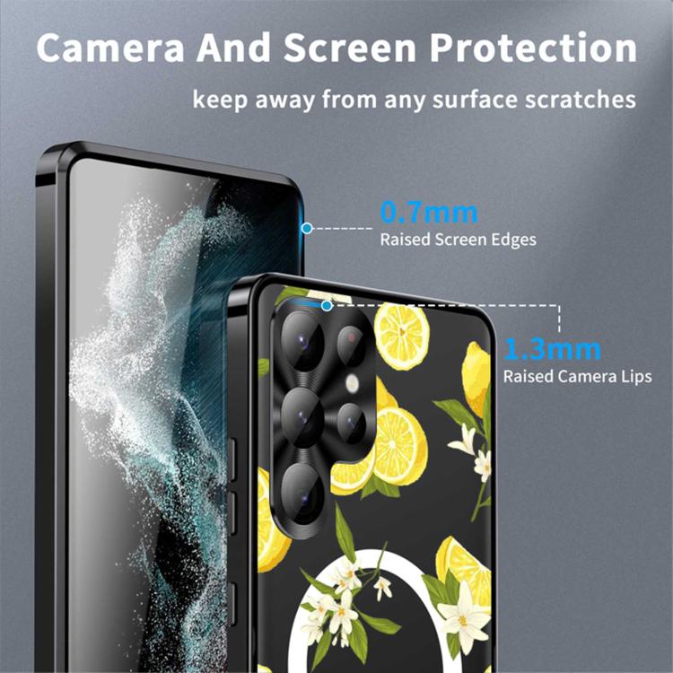 For Samsung Galaxy S22 Ultra 5G Metal Frame UA Color Printed Magnetic Shockproof Phone Case