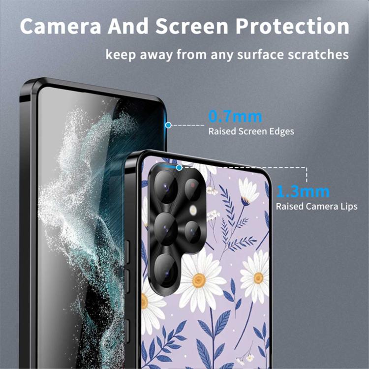 For Samsung Galaxy S22 Ultra 5G Metal Frame UA Color Printed Magnetic Shockproof Phone Case