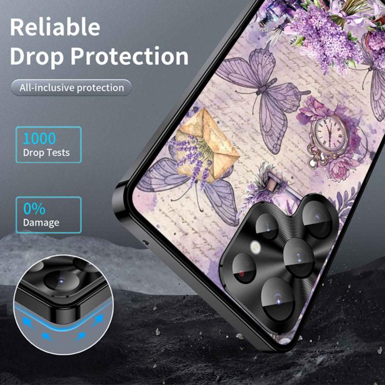 For Samsung Galaxy S22 Ultra 5G Metal Frame UA Color Printed Magnetic Shockproof Phone Case
