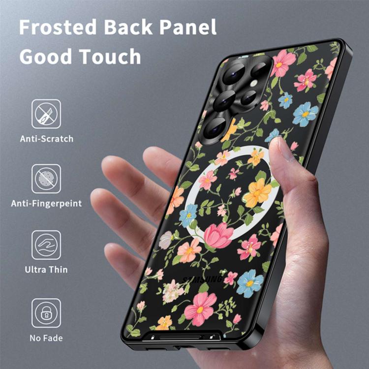 For Samsung Galaxy S25 Ultra 5G Metal Frame UA Color Printed Magnetic Shockproof Phone Case