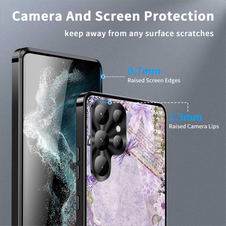 For Samsung Galaxy S24 Ultra 5G Metal Frame UA Color Printed Magnetic Shockproof Phone Case