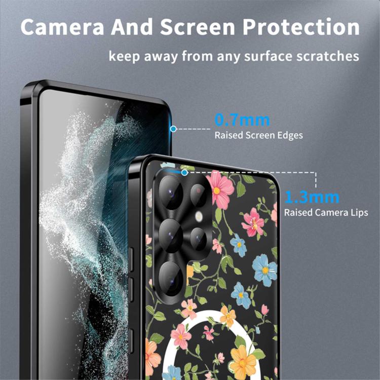 For Samsung Galaxy S24 Ultra 5G Metal Frame UA Color Printed Magnetic Shockproof Phone Case