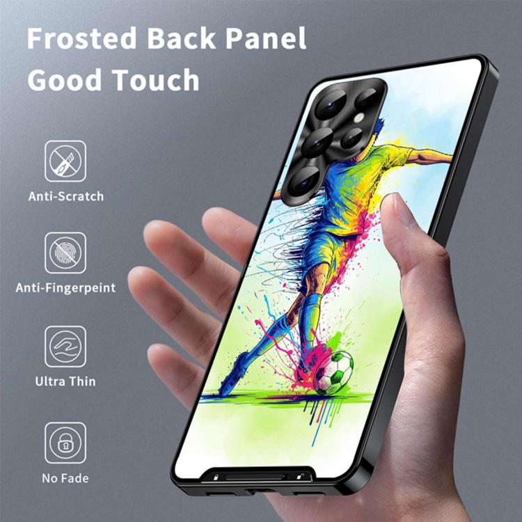 For Samsung Galaxy S24 Ultra 5G Metal Frame UA Color Printed Magnetic Shockproof Phone Case