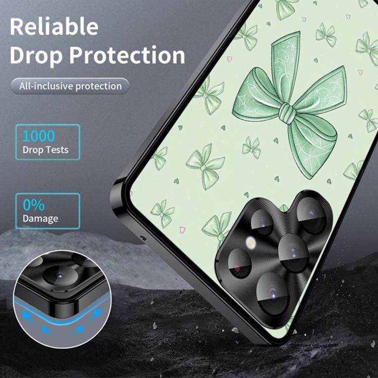 For Samsung Galaxy S22 Ultra 5G Metal Frame UA Color Printed Magnetic Shockproof Phone Case