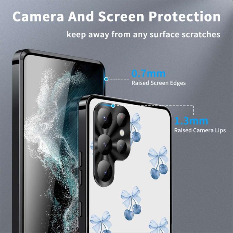 For Samsung Galaxy S22 Ultra 5G Metal Frame UA Color Printed Magnetic Shockproof Phone Case