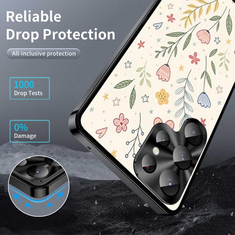 For Samsung Galaxy S22 Ultra 5G Metal Frame UA Color Printed Magnetic Shockproof Phone Case