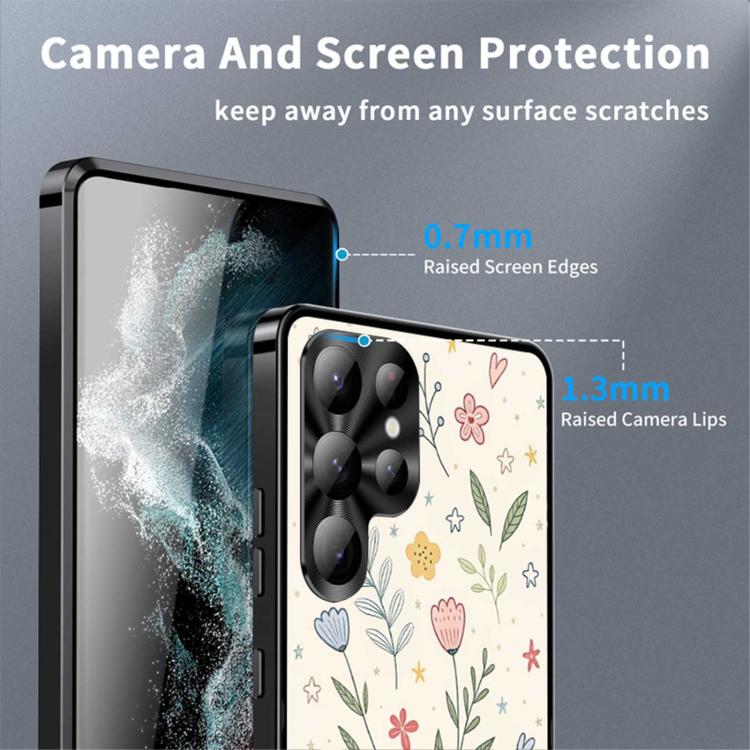 For Samsung Galaxy S22 Ultra 5G Metal Frame UA Color Printed Magnetic Shockproof Phone Case