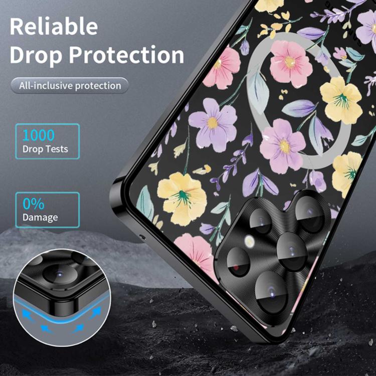 For Samsung Galaxy S22 Ultra 5G Metal Frame UA Color Printed Magnetic Shockproof Phone Case