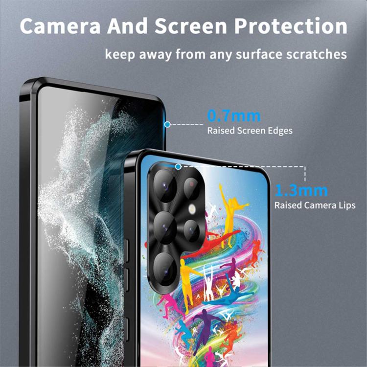For Samsung Galaxy S22 Ultra 5G Metal Frame UA Color Printed Magnetic Shockproof Phone Case