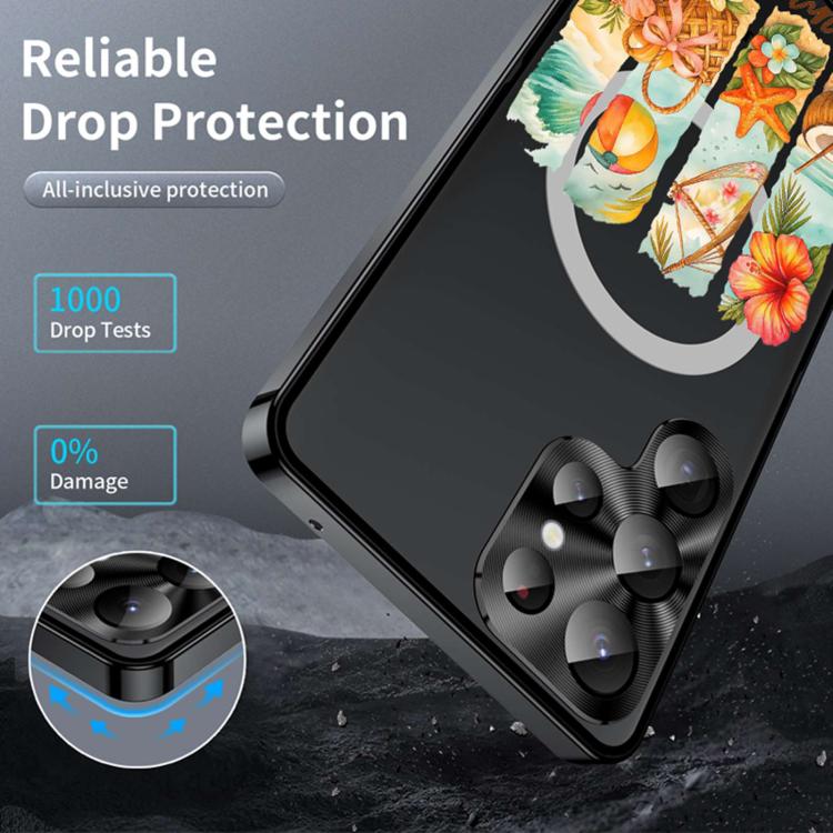 For Samsung Galaxy S25 Ultra 5G Metal Frame UA Color Printed Magnetic Shockproof Phone Case