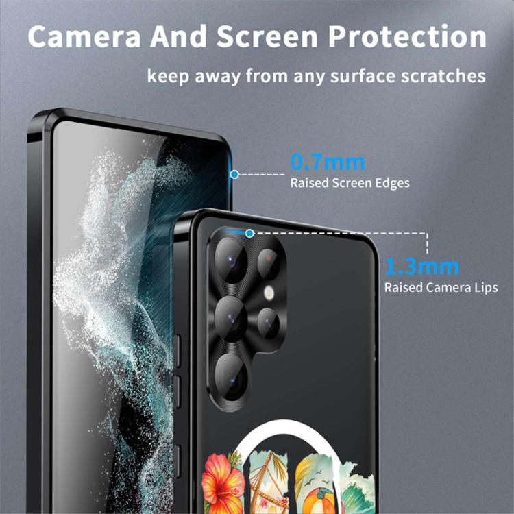 For Samsung Galaxy S25 Ultra 5G Metal Frame UA Color Printed Magnetic Shockproof Phone Case