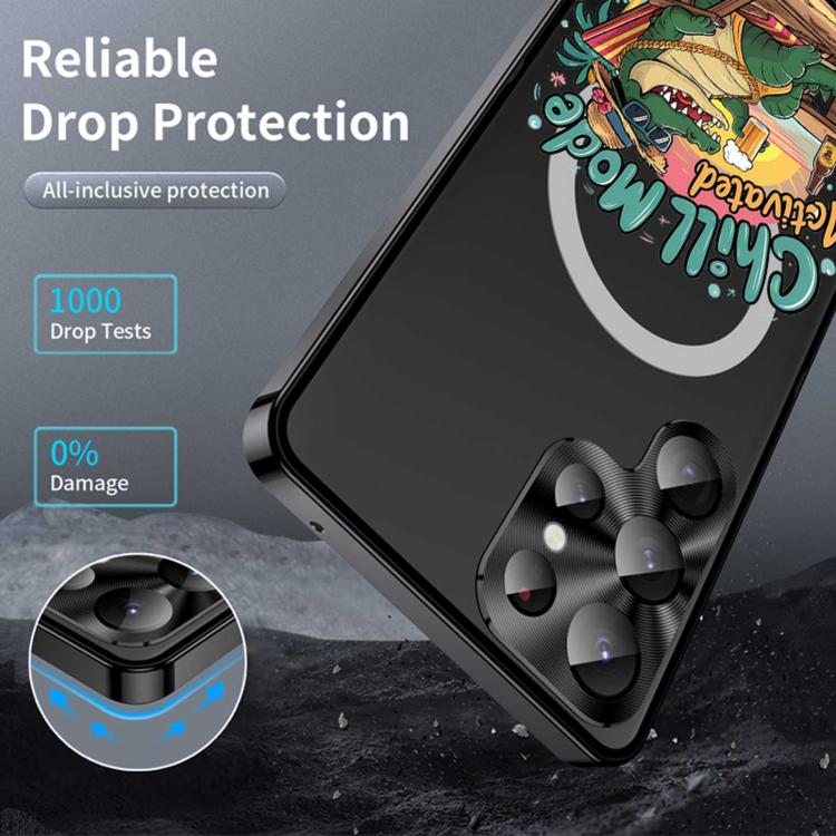 For Samsung Galaxy S25 Ultra 5G Metal Frame UA Color Printed Magnetic Shockproof Phone Case