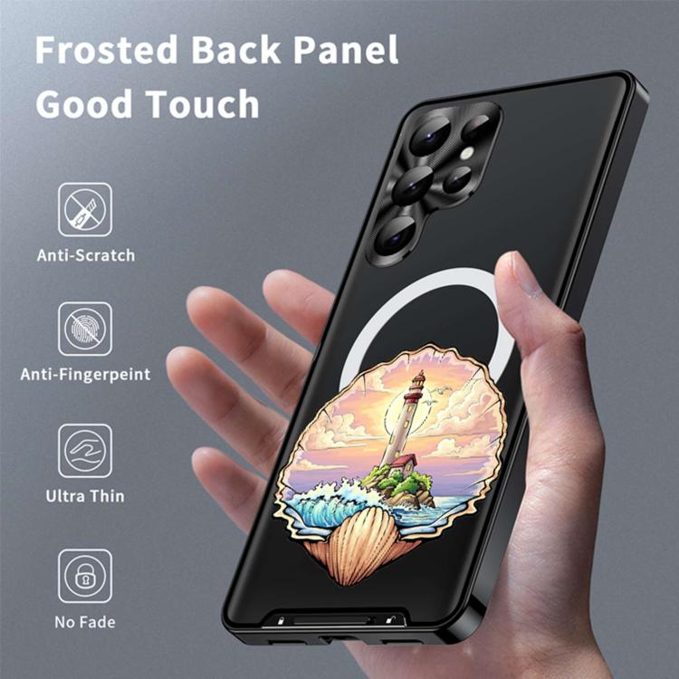 For Samsung Galaxy S25 Ultra 5G Metal Frame UA Color Printed Magnetic Shockproof Phone Case