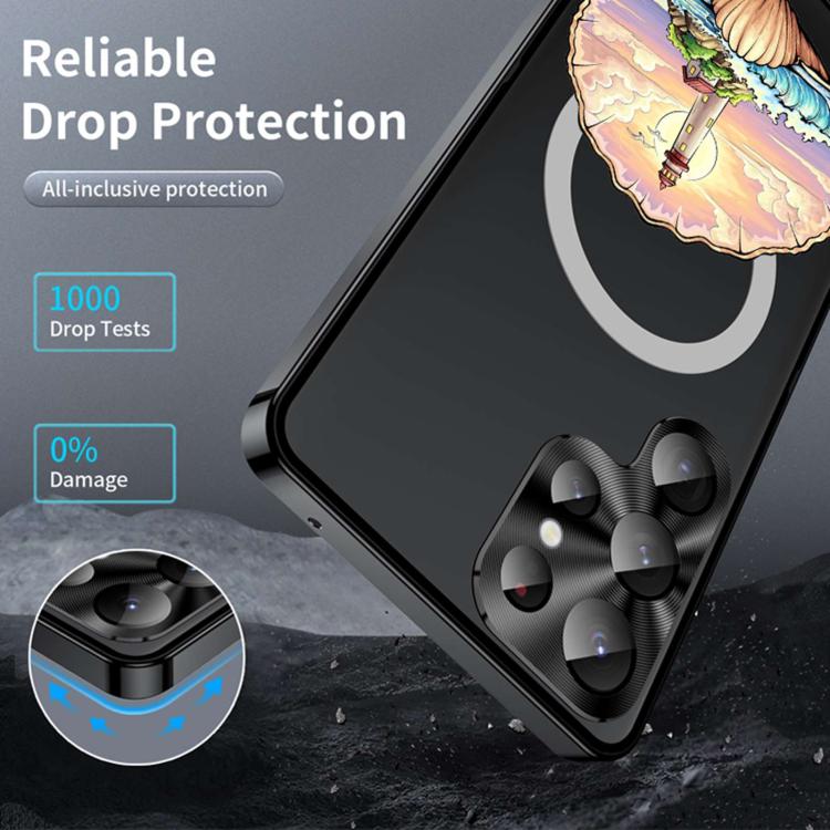 For Samsung Galaxy S25 Ultra 5G Metal Frame UA Color Printed Magnetic Shockproof Phone Case