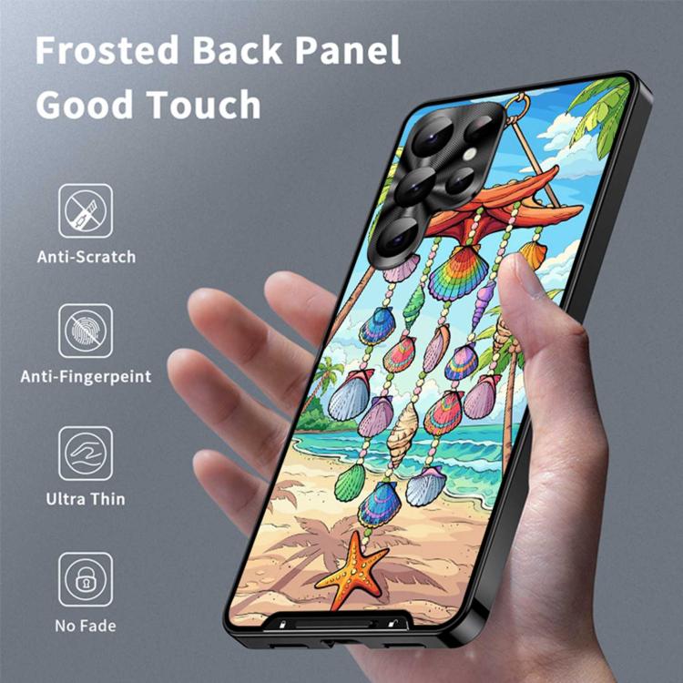 For Samsung Galaxy S25 Ultra 5G Metal Frame UA Color Printed Magnetic Shockproof Phone Case