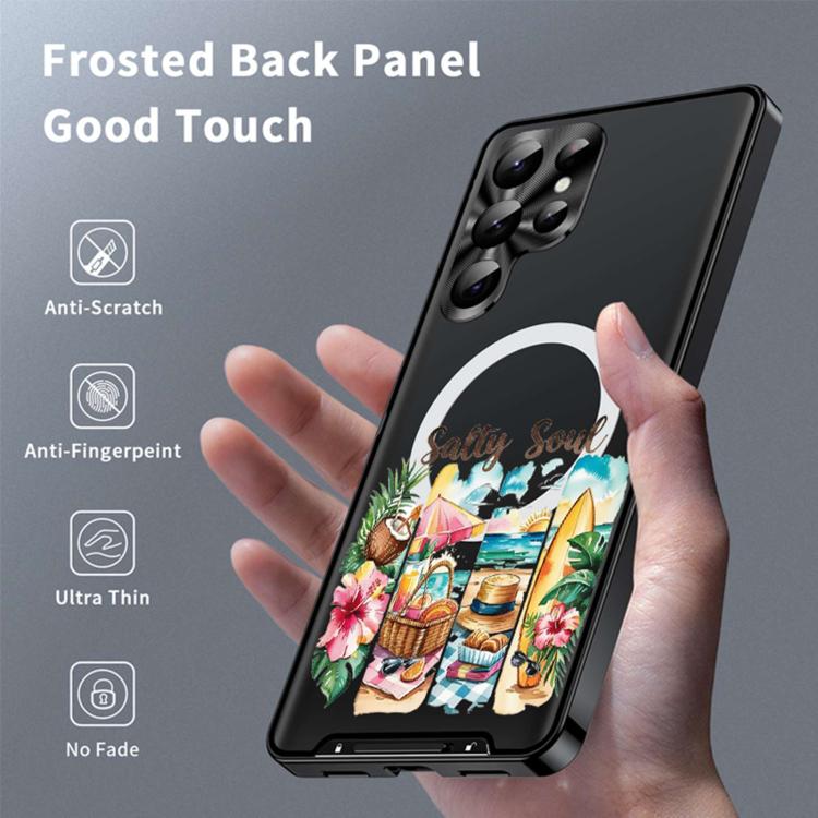 For Samsung Galaxy S24 Ultra 5G Metal Frame UA Color Printed Magnetic Shockproof Phone Case