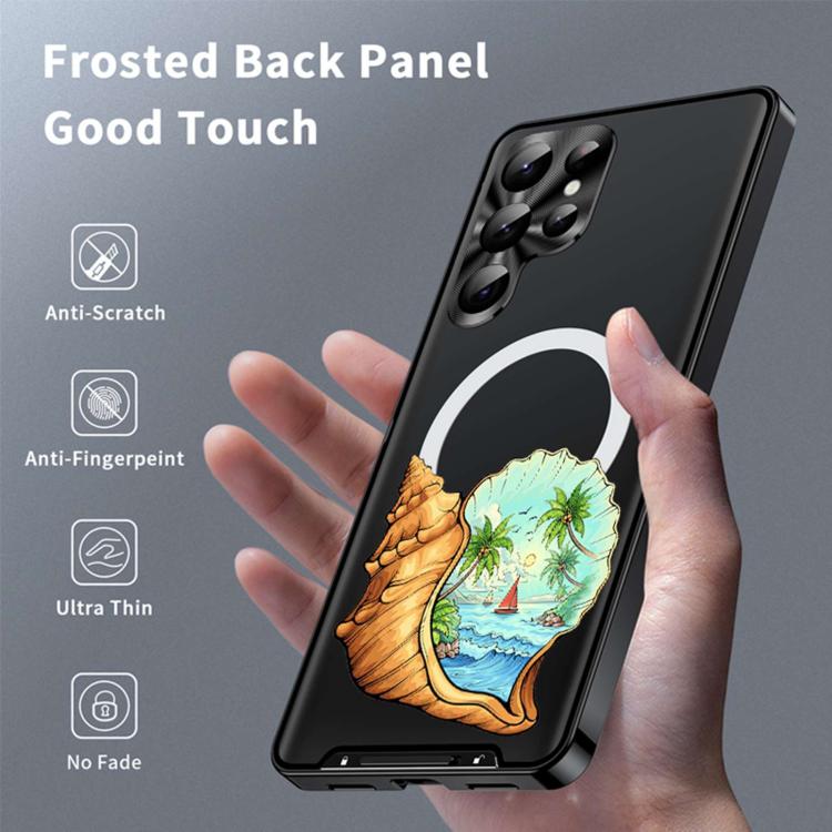 For Samsung Galaxy S24 Ultra 5G Metal Frame UA Color Printed Magnetic Shockproof Phone Case