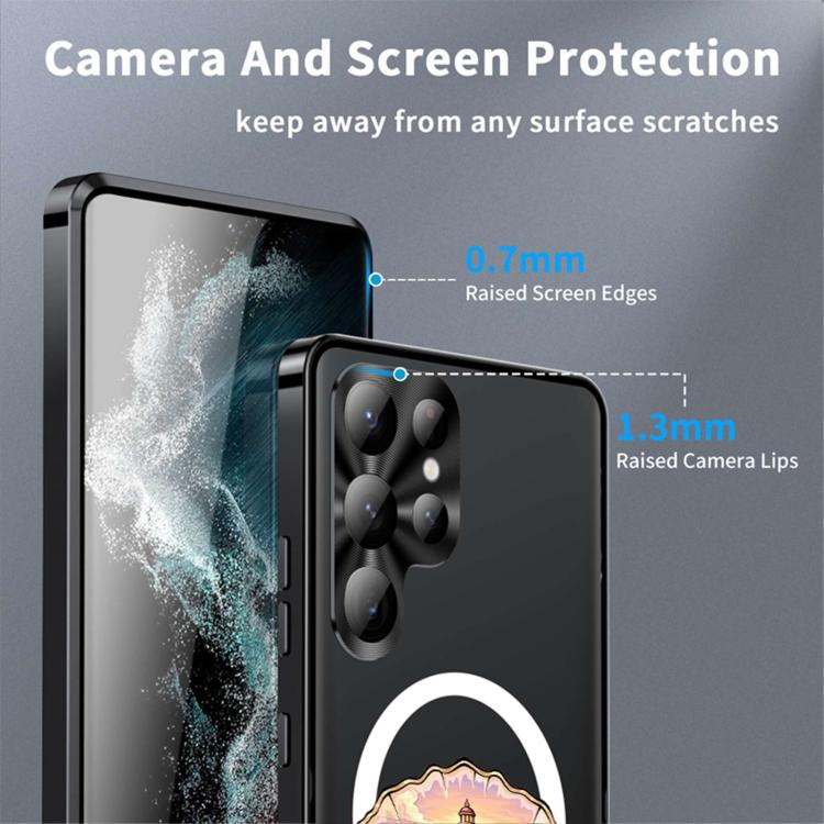 For Samsung Galaxy S24 Ultra 5G Metal Frame UA Color Printed Magnetic Shockproof Phone Case