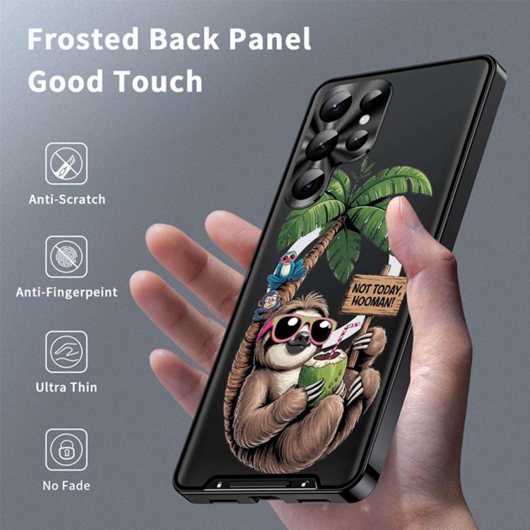 For Samsung Galaxy S23 Ultra 5G Metal Frame UA Color Printed Magnetic Shockproof Phone Case
